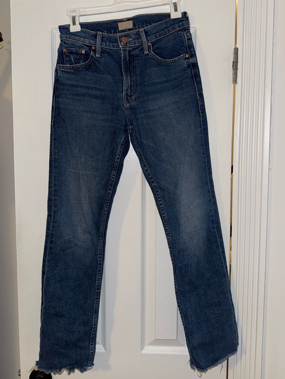 MOTHER The Mid Rise Rider Ankle Fray in Local Charm Jeans